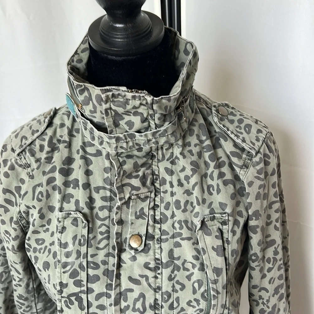 Obey Military Style Leopard Print Jacket